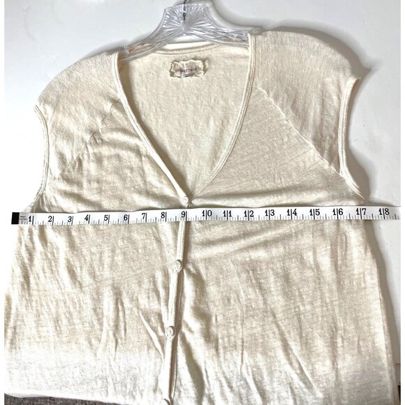 JW Pete & Greta Women's Sleeveless Beige Linen Button Down Long Cardigan Size S - Picture 4 of 9